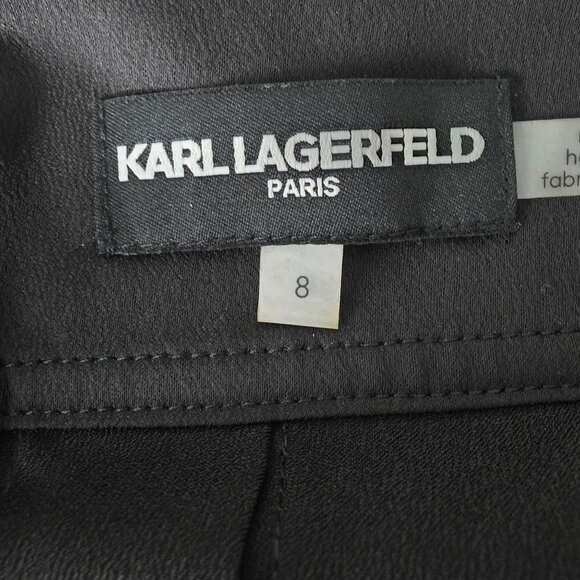 Karl Lagerfeld Paris Black Pleated Skirt Size 8 - Picture 3 of 7